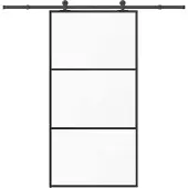vidaXL Porte coulissante avec ferrure 102x205 cm Verre ESG & aluminium