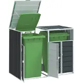 vidaXL Box pour poubelles pour 2 tonnes anthracite 144x81x113 cm acier