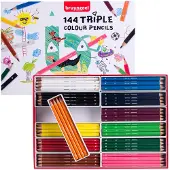 Bruynzeel Set de crayons de couleur triple, 12x12 Couleurs