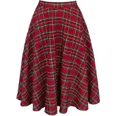 Hell Bunny Jupe mi-longue Rockabilly de - Jupe Irvine - XS - 4XL - pour Femme - rouge - Taille S