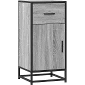 vidaXL Sideboard Gris Sonoma 35,5x35x76 cm Bois composite et métal