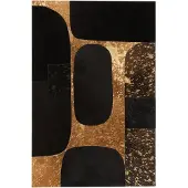 J-Line Cadre J-Line Rectangle Ovale Cuir Noir Or Large