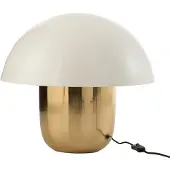 J-Line Lampe champignon métal blanc/or Large