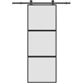 vidaXL Porte coulissante avec ferrure 76x205 cm verre trempé & aluminium