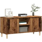 vidaXL Armoire TV imitation vieux bois 102x35x50 cm Matériau dérivé du bois