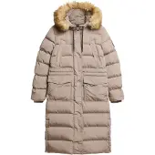 Superdry pour femme. W5011788A Manteau beige Everest Foux (XS), Casuel, Polister recyclé, Durable