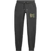 Superdry pour femme. W7011093A Pantalon de jogging ajusté avec logo Luxe métallique gris (L), Casuel, Coton
