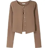 Bershka Cardigan beige foncé