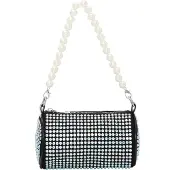 NAEMI Sac bandoulière noir / argent / transparent / blanc perle