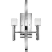 HINKLEY Applique murale Mondo, chrome poli, 2xG9x3W, métal, dim. : 50 x 26,7 x 13,9 cm, IP20, Quintiesse