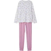 TWO SOON Pyjama bleu fumé / moutarde / rose / blanc