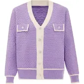 Carato Cardigan lavande / blanc cassé