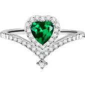 Victoria Hyde Bague 'Lodi' vert / argent