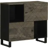 vidaXL Buffet noir 80x33x75 cm bois massif de manguier