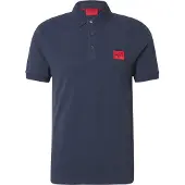 HUGO T-Shirt 'Dereso' bleu nuit / rouge