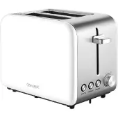 Concept Grille-pain en acier inoxydable blanc avec fente large 36mm 2 fentes de grillage Minuterie électronique 950W Blanc mat