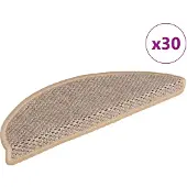 vidaXL Tapis d'escalier autocollants 30 pcs 56x17x3 cm beige clair