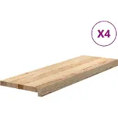 vidaXL Marches d'escalier 4 pcs non traité 80x30x2cm bois chêne massif