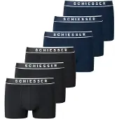 Schiesser Boxers bleu marine / noir / blanc