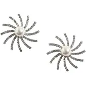 SOHI Boucles d'oreilles 'Diot' argent / blanc perle