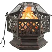 vidaXL Corbeille à feu avec tisonnier Rustique 62x54x56 cm XXL Acier