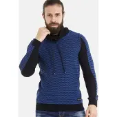 Cipo & Baxx Pull-over bleu foncé / noir