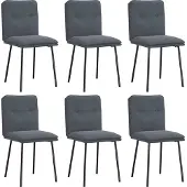 vidaXL Chaises de salle à manger 6 pcs. Gris foncé velours