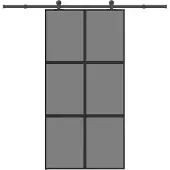 vidaXL Porte coulissante avec ferrure 102,5x205 cm Verre trempé & aluminium
