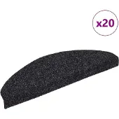 vidaXL Tapis d'escalier autocollants 20 pièces 65 x 21 x 4 cm Noir Demi-rond Grand