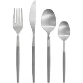 Blomus BesteckSet 16-tlg. Maxime, Couverts, Cuillère, Fourchette, Couteau, Acier inoxydable mat, Plastique, Mourning Dove, 64121