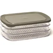 Amuse Boîte à charcuterie - boîte de conservation empilable grise 3 pièces 750 ml