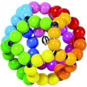 Goki Hochet balle flexible arc-en-ciel - Jeux premier âge - Jeux d'éveil - Hochets