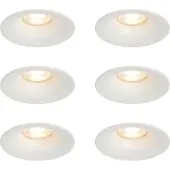 QAZQA Lot de 6 spots encastrés blancs GU10 50 mm - Gijs