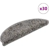 vidaXL Tapis d'escalier 30 pièces 56 x 17 x 3 cm Gris Demi-rond
