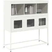 vidaXL Sideboard blanc 100,5x39x107 cm Acier laminé à froid