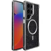 IMoshion Coque arrière Transparente Pailletée avec MagSafe pour Samsung Galaxy S25 Ultra - Argent