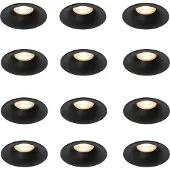 QAZQA Lot de 12 spots encastrés noirs GU10 50 mm - Gijs