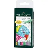 Faber-Castell 82.2929 Ensemble de stylos pinceaux Pastel 6 pièces