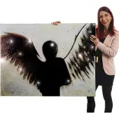 MCW Peinture à l'huile réalisée à la main représentant un ange