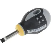 Bahco BE-8355 - Tournevis lame fraisée pour vis à fente ERGO avec poignée en caoutchouc courte 0,6-1,2 mm