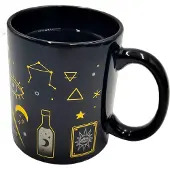 Mad Monkey Tasse Fortune avec changement de couleur par la chaleur, Tasse, Noir