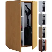 VCM Armoire à balai en bois | 4 compartiments | Armoire ménagère | Dimensions: W. 70 x H. 111 x D. 38 cm | 2 portes tournantes – Lona L