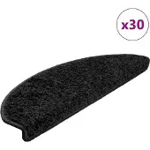 vidaXL Tapis d'escalier 30 pièces 65 x 21 x 4 cm Noir Demi-rond Grand