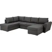 Ebuy24 Stefan Canapé-lit avec chaise longue côté droit, gris.