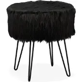 Relaxdays Tabouret en fourrure (37 x 41 cm)