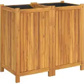vidaXL Jardinière avec doublure 84x42x75 cm bois massif d'acacia
