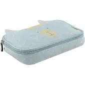 Trixie trousse à crayons rectangulaire - Mr. Alpaca - trousse d'école bleue pour enfants