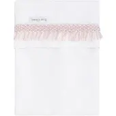 Babys Only Drap berceau ruban tissé Happiness vieux rose/ecru