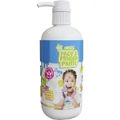 Natural Face & Fingerpaint Bouteille de peinture naturelle pour visage et doigts avec pompe - Blanc, 1 l (1000 ml)