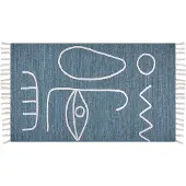 Beliani Tapis bleu 80 x 150 cm YAVU (80 x 150 cm)